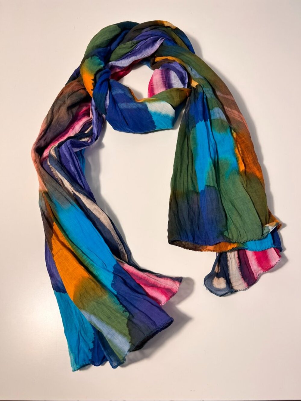 NWOT - Northern Lights Cotton Scarf - Pop of Color!